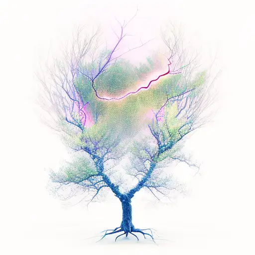 tree lightning tattoo design idea