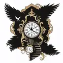 clock stair way to heaven tattoo design idea