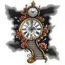 clock stair way to heaven tattoo design idea