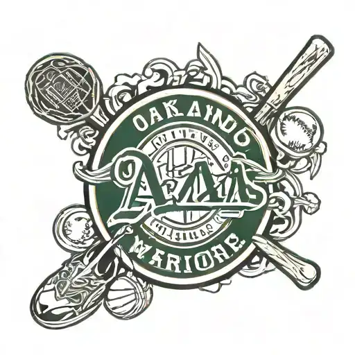 Incorporate elements of the Oakland A's logo and the Golden State Warriors logo in a unique sports-themed tattoo design tattoo design idea
