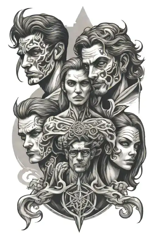 3 brothers 1 sister   tattoo design idea