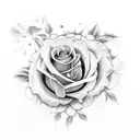Ramo de rosas tattoo design idea