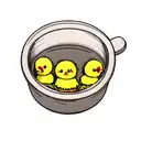 little chick with potato tattoo design idea