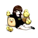 little chick with potato tattoo design idea