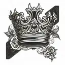 Incorporate Kendrick Lamar's iconic crown logo into a music-themed sleeve tattoo tattoo design idea