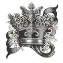 Incorporate Kendrick Lamar's iconic crown logo into a music-themed sleeve tattoo tattoo design idea