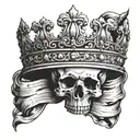 Incorporate Kendrick Lamar's iconic crown logo into a music-themed sleeve tattoo tattoo design idea