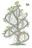 tree with DNA double helix intertwined tattoo design idea