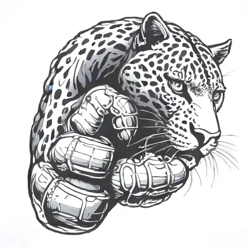 A boxing glove morphing into a powerful panther symbolizing strength and confidence tattoo design idea