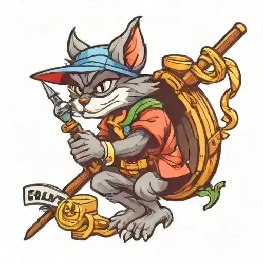 sly cooper cane tattoo design idea