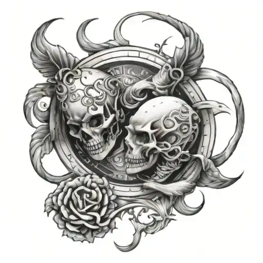 cancer and gemini zodiac signs tattoo design idea