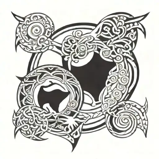 cancer and gemini zodiac tattoo design idea