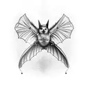 flying bat tattoo design idea