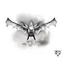 flying bat tattoo design idea