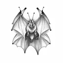 flying bat tattoo design idea