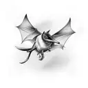 flying bat tattoo design idea