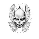 angel fighting demon tattoo design idea
