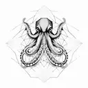 geometric octopus, hexagon, polygon tattoo design idea