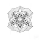 geometric octopus, hexagon, polygon tattoo design idea