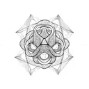 geometric octopus, hexagon, polygon tattoo design idea