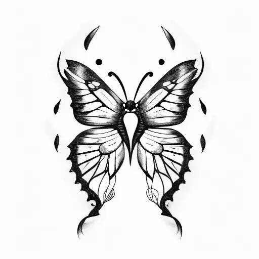 butterfly with "hurricane Irene" weather symbol tattoo design idea