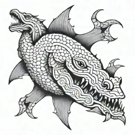 leviathan sea monster  tattoo design idea