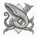 leviathan sea monster  tattoo design idea