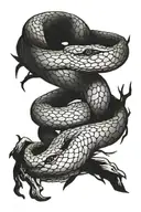 copperhead snake coiled branch tattoo design idea