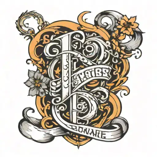 overlapping letters SDC tattoo design idea
