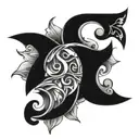 overlapping letters S D C tattoo design idea