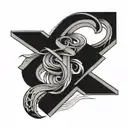 overlapping letters S D C tattoo design idea