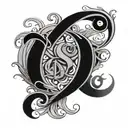 overlapping letters S D C tattoo design idea