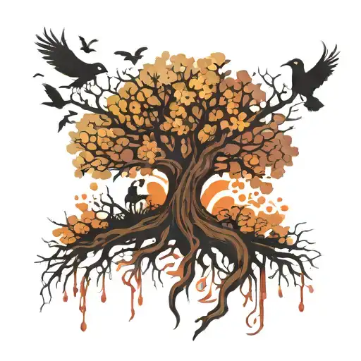 i want a tattoo of the poison tree with some crows sprinkled in tattoo design idea