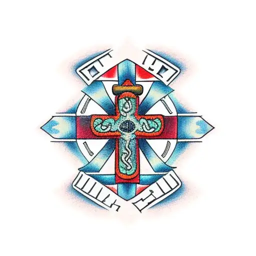 Peruvian cross tattoo design idea