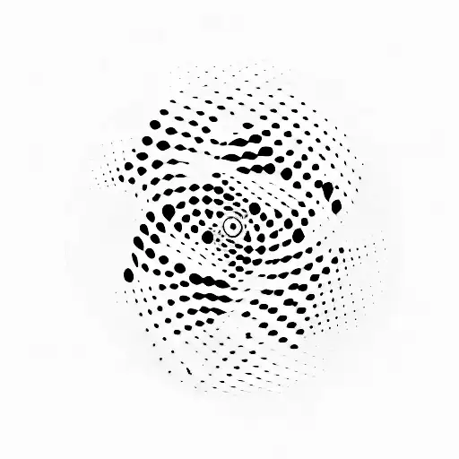 A minimalist tattoo of a vinyl record with sound waves radiating from it. tattoo design idea