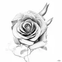savage rose tattoo design idea