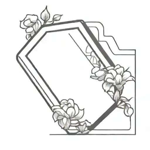 A handheld mirror reflecting a canvas frame tattoo design idea