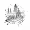 wilderness tattoo design idea