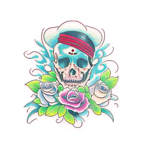 india com flores tattoo design idea