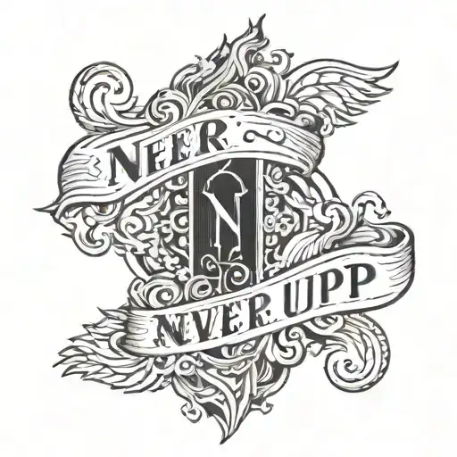 Never give up tattoo design idea