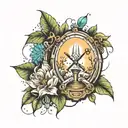 nature with technology and power and never give up tattoo design idea
