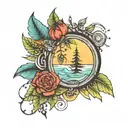 nature with technology and power and never give up tattoo design idea