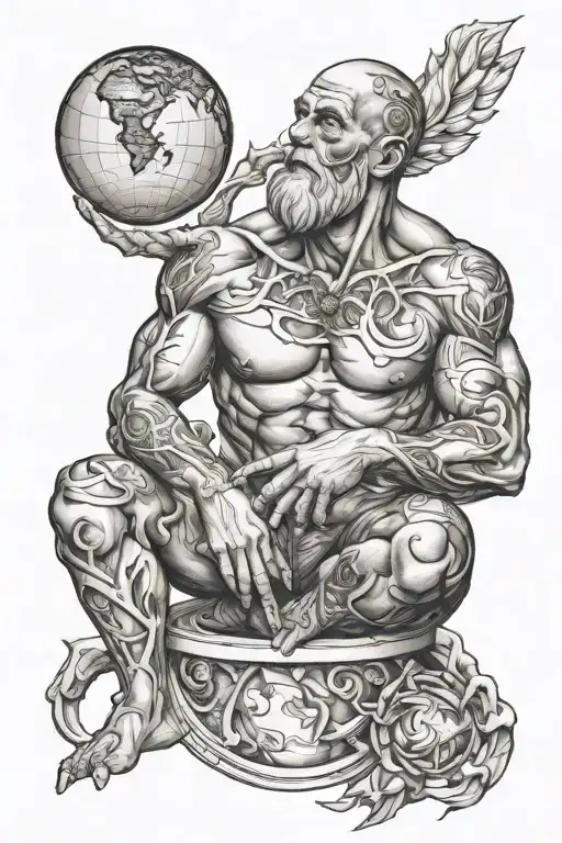 atlas holding the world tattoo design idea