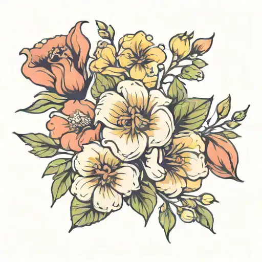 January April June July September birth flower tattoo design idea