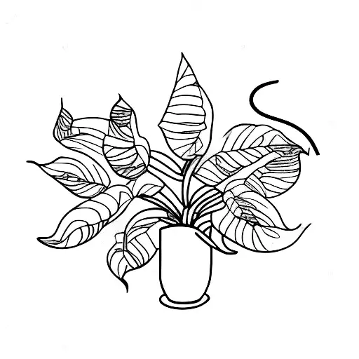 A tattoo of a coffee plant growing into a cat silhouette tattoo design idea