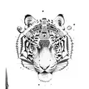 Aztec warrior with tiger tattoo design idea