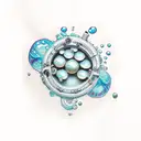 underwater breathing scuba  bubbles tattoo design idea