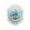 underwater breathing scuba  bubbles tattoo design idea