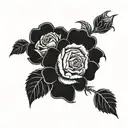 roman Numerals 05/01/1987 with roses around it dead family member tattoo design idea