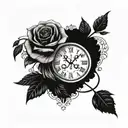 roman Numerals 05/01/1987 with roses around it dead family member tattoo design idea